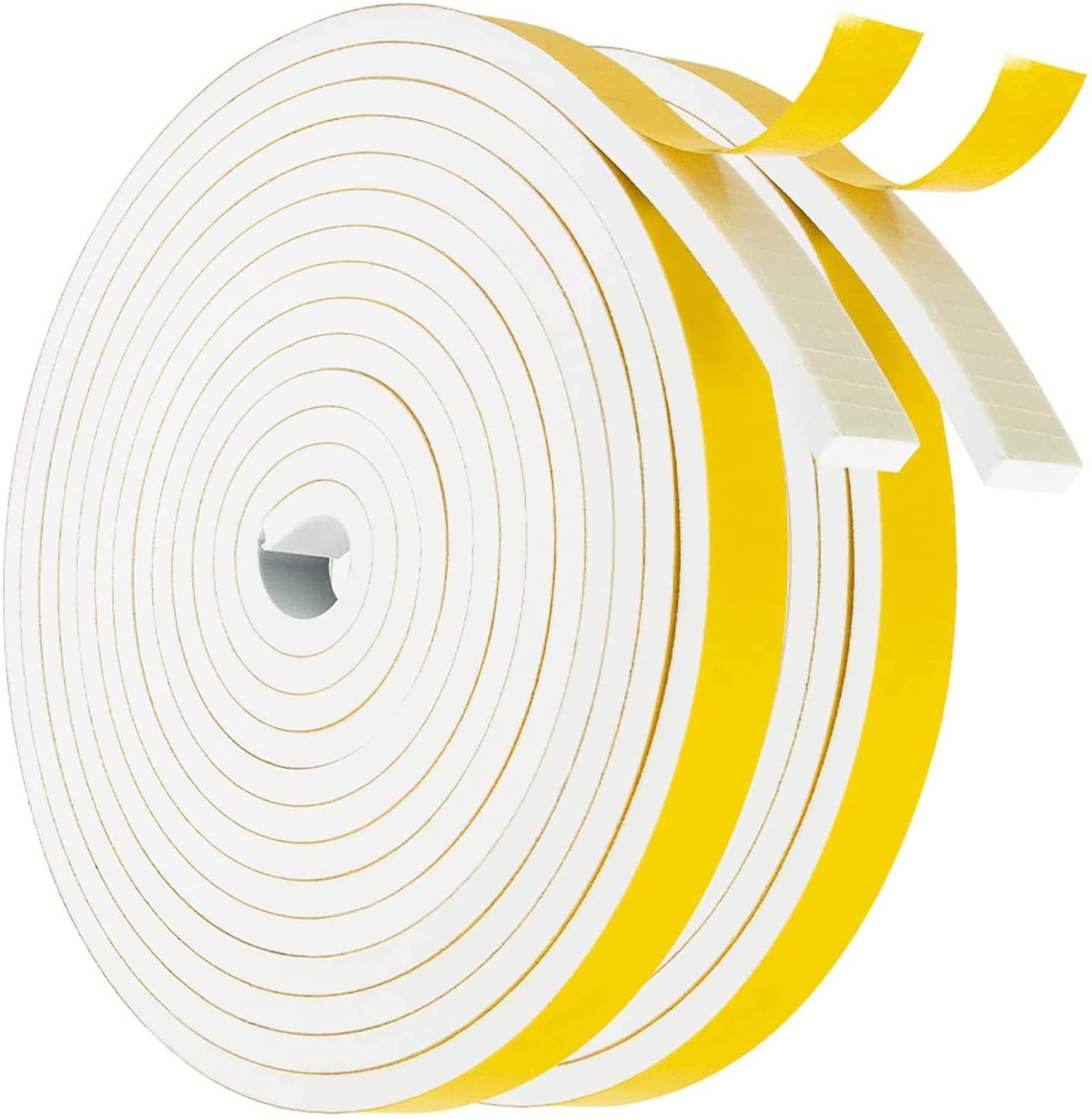 Dichtungsband Türdichtung Selbstklebend 12mm(B) x6mm(D)/8m(L) für Türen Fenster Schaumstoff klebeband Gummidichtung Gegen Kalte Zugluft/Anti-Kollision/Schalldichter/Wasserdichter/Staubdicht Weiß