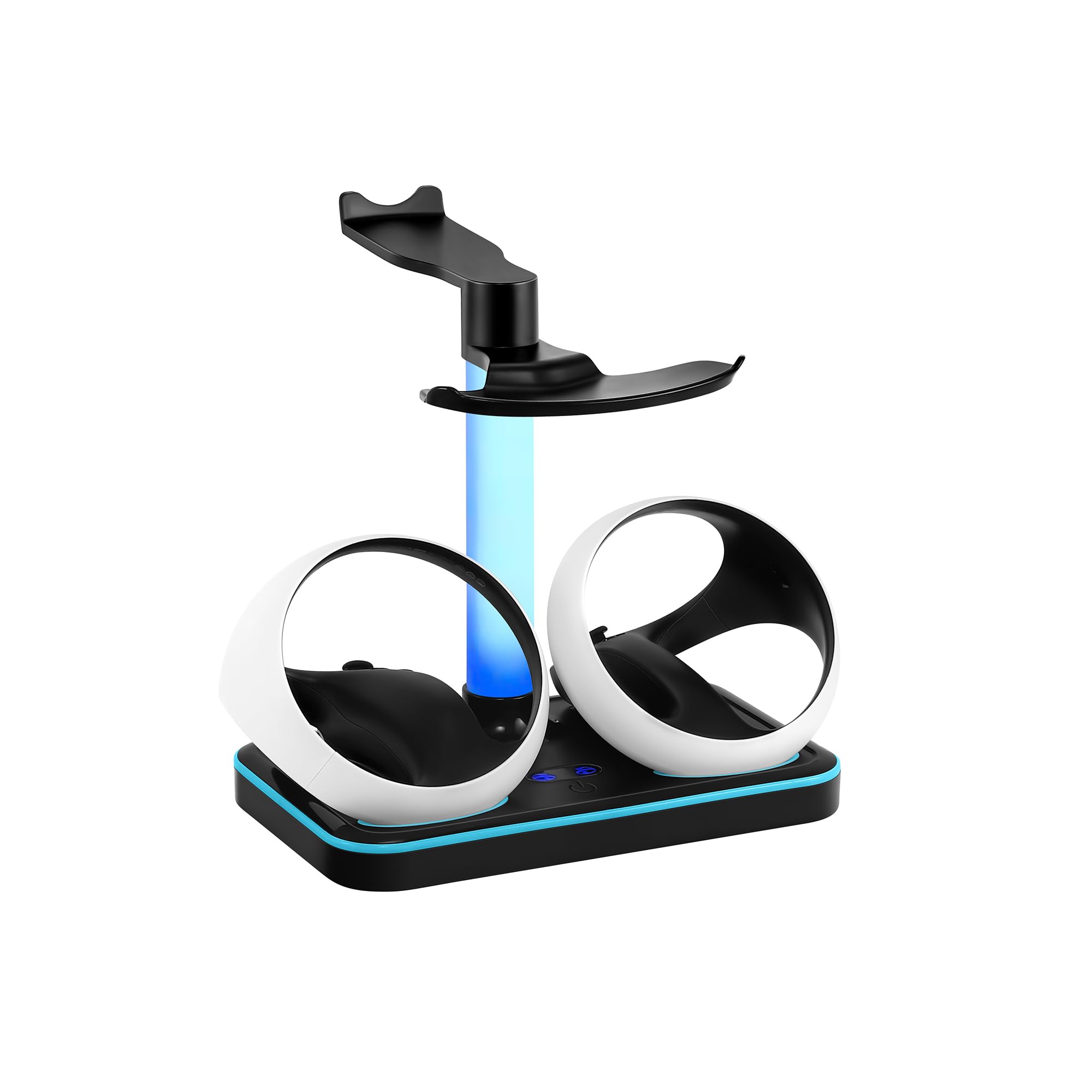 Base de Carga magnética con luz RGB para PS5 VR2 VR2 Gafas Auriculares Soporte Cargador Base (Black)