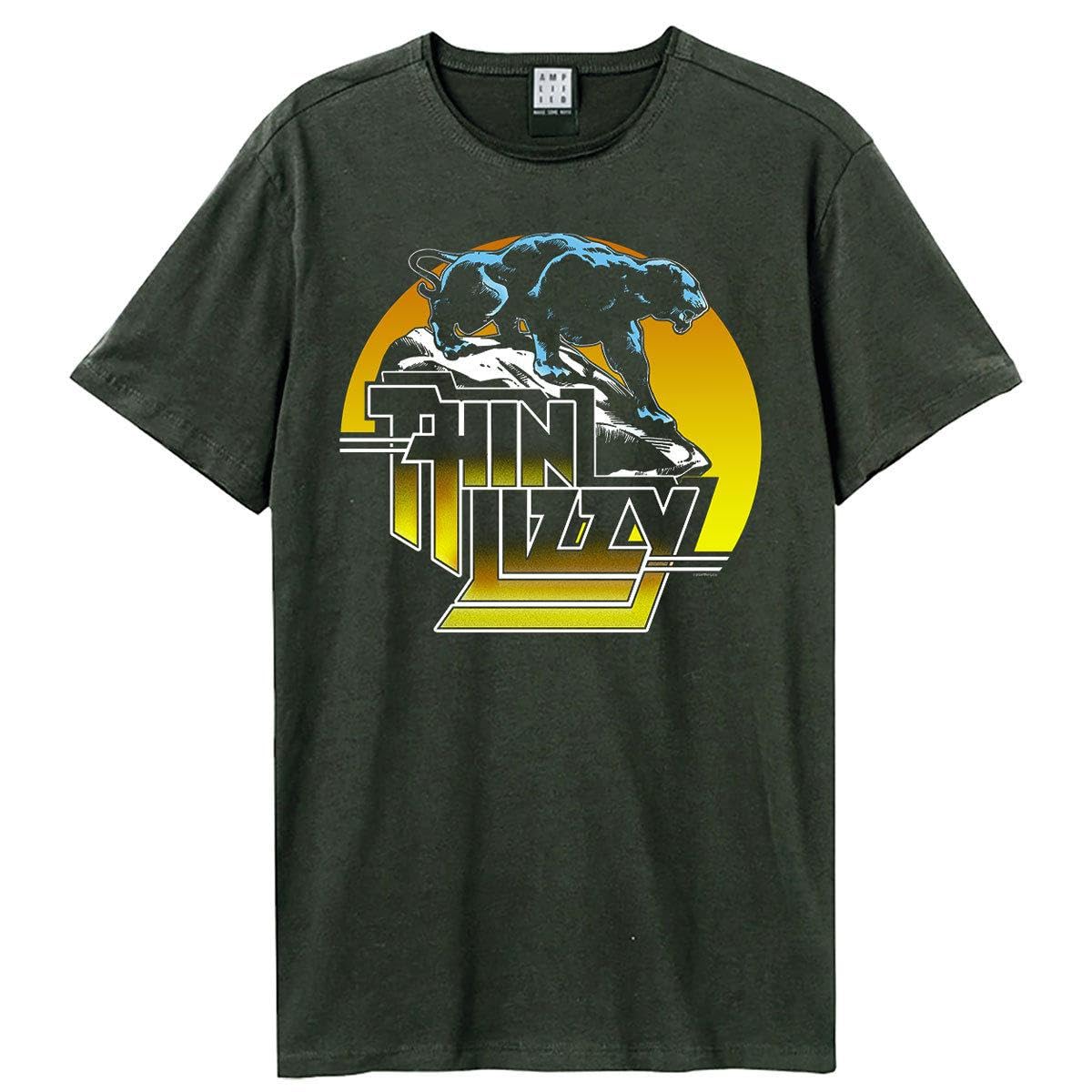Amplified Men's Charcoal Unisex Adult Panther Thin Lizzy T-Shirt (L) (Charcoal)
