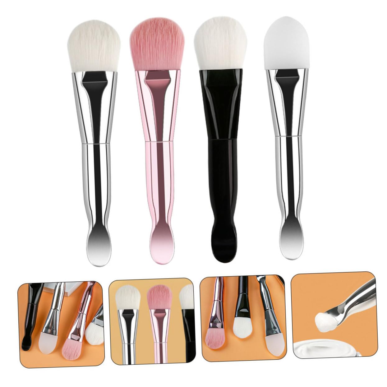 12 Piezas Cepillo De Maquillaje Máscara Pinceles De Maquillaje Elegantes Brocha De Maquillaje Facial Base De Aerógrafo Aplicador Facial Rubor Brocha Para Polvos Destacar Piel Suave