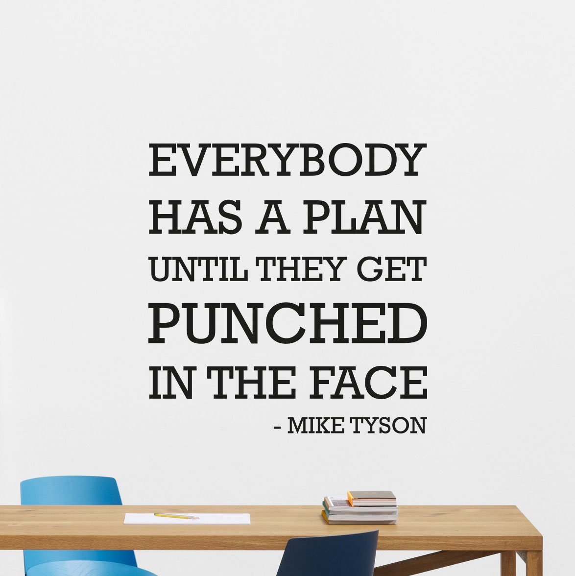 Mike Tyson Quote Wall Decal Everybody Has A Plan Until They Get Punched In The Face Lettering Sport Boxer Fitness Boxing Gym Vinyl Sticker Wall Decor Art Kids Teen Boy Room Nursery Bedroom Mural 77nnn