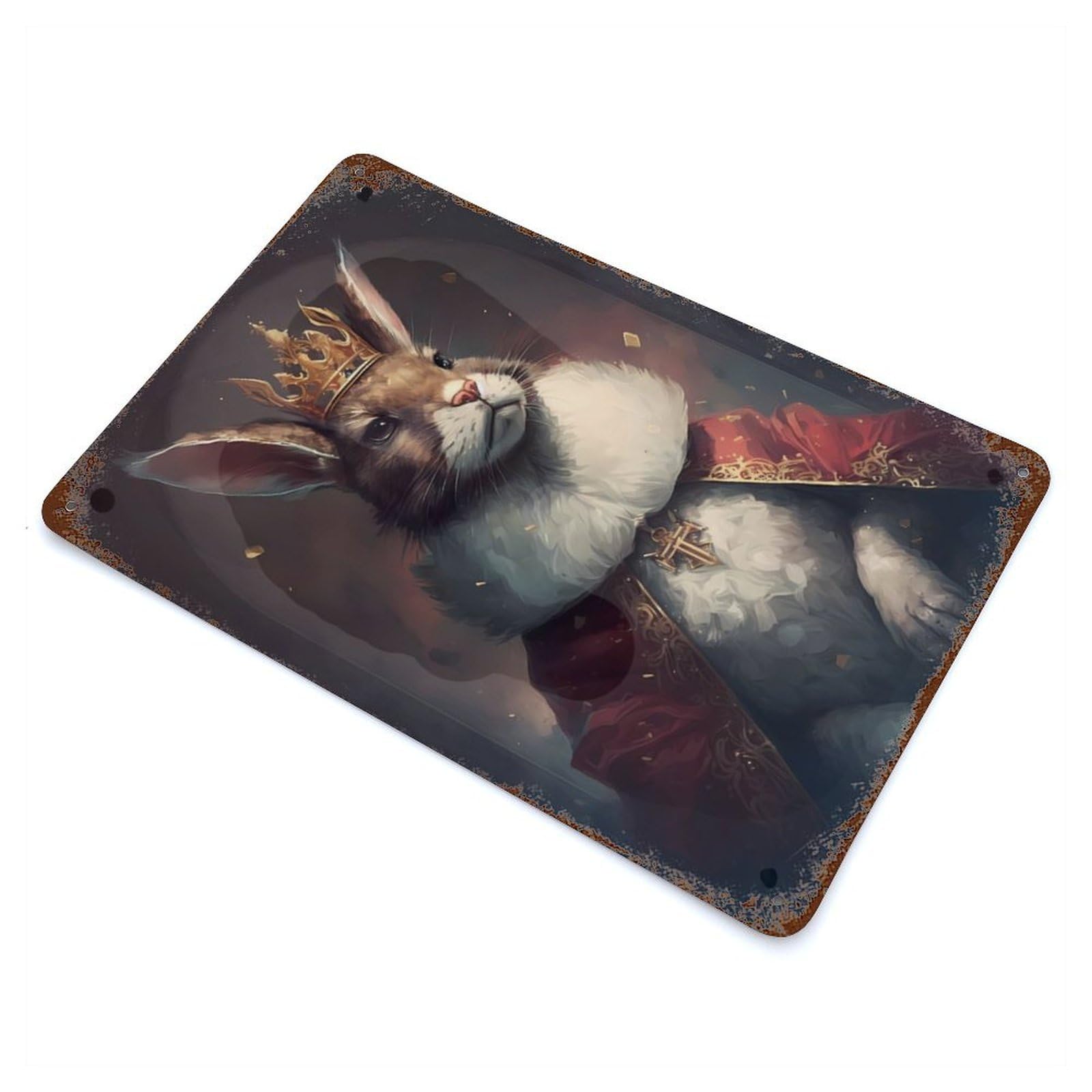 Rust Effect Rabbit Rusty Metal Tin Sign 11.8"x7.9", Old School Wall Decor for Basement, Hobby Room And Garage Decor