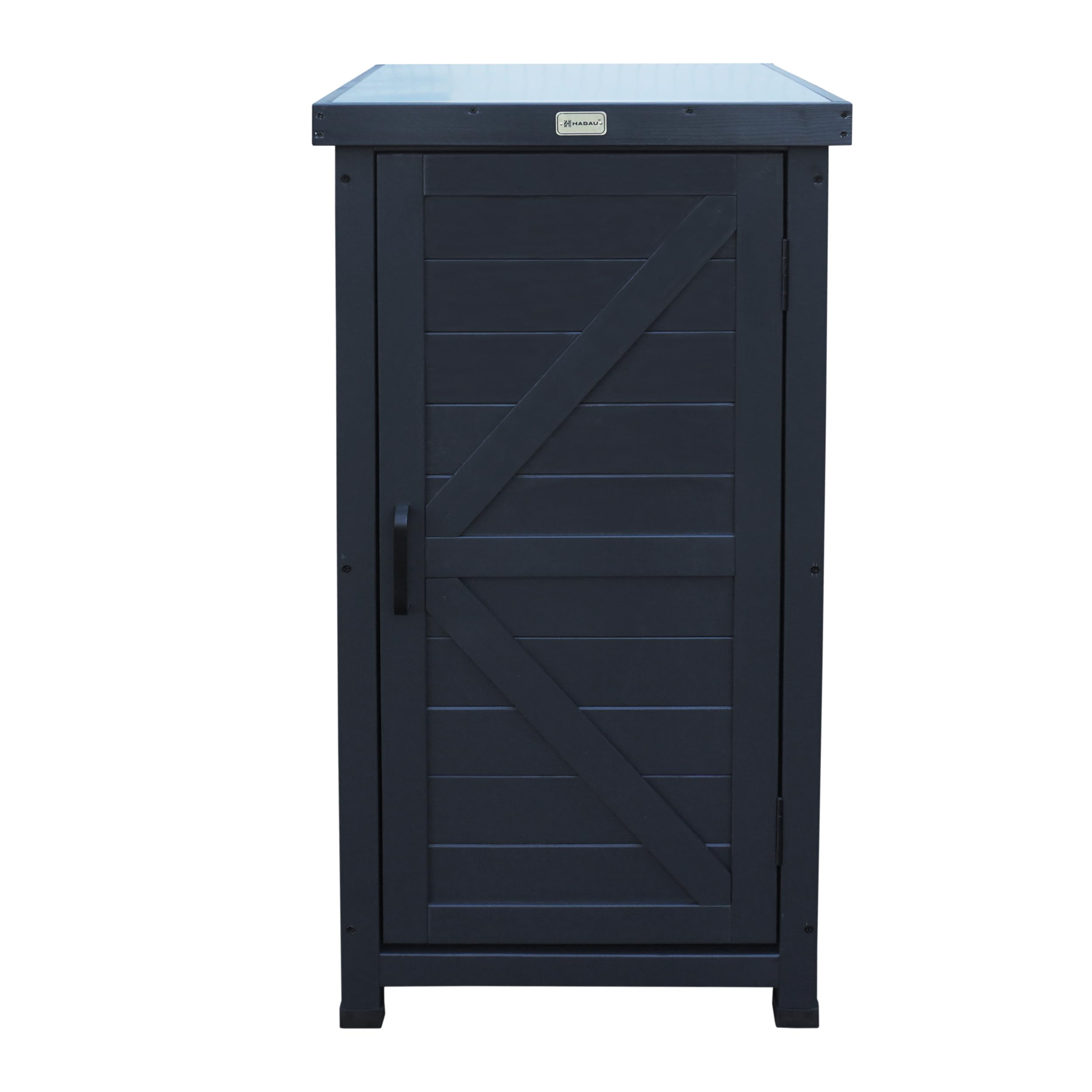 HABAU Gartenschrank – Gartenschrank mit Arbeitsplatte aus FSC-Massivholz, anthrazit, wetterfest & styroporfrei verpackt