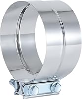 Vista 7 de Abrazadera de escape de 2.0 pulgadas, manga de abrazadera de banda de junta de 2 pulgadas, abrazadera de acoplamiento de acero inoxidable (2 piezas)