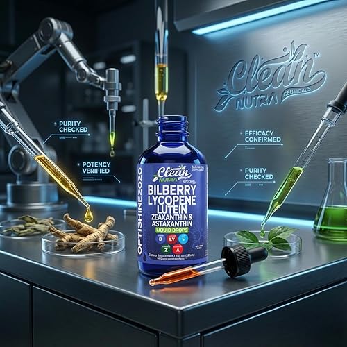 Miniatura 8 de Clean Nutra Luteína y Zeaxantina Vitaminas Ojos Suplemento Licopeno Astaxantina Arándano Líquido | Astaxantina Orgánica Luteína diaria para Ojos