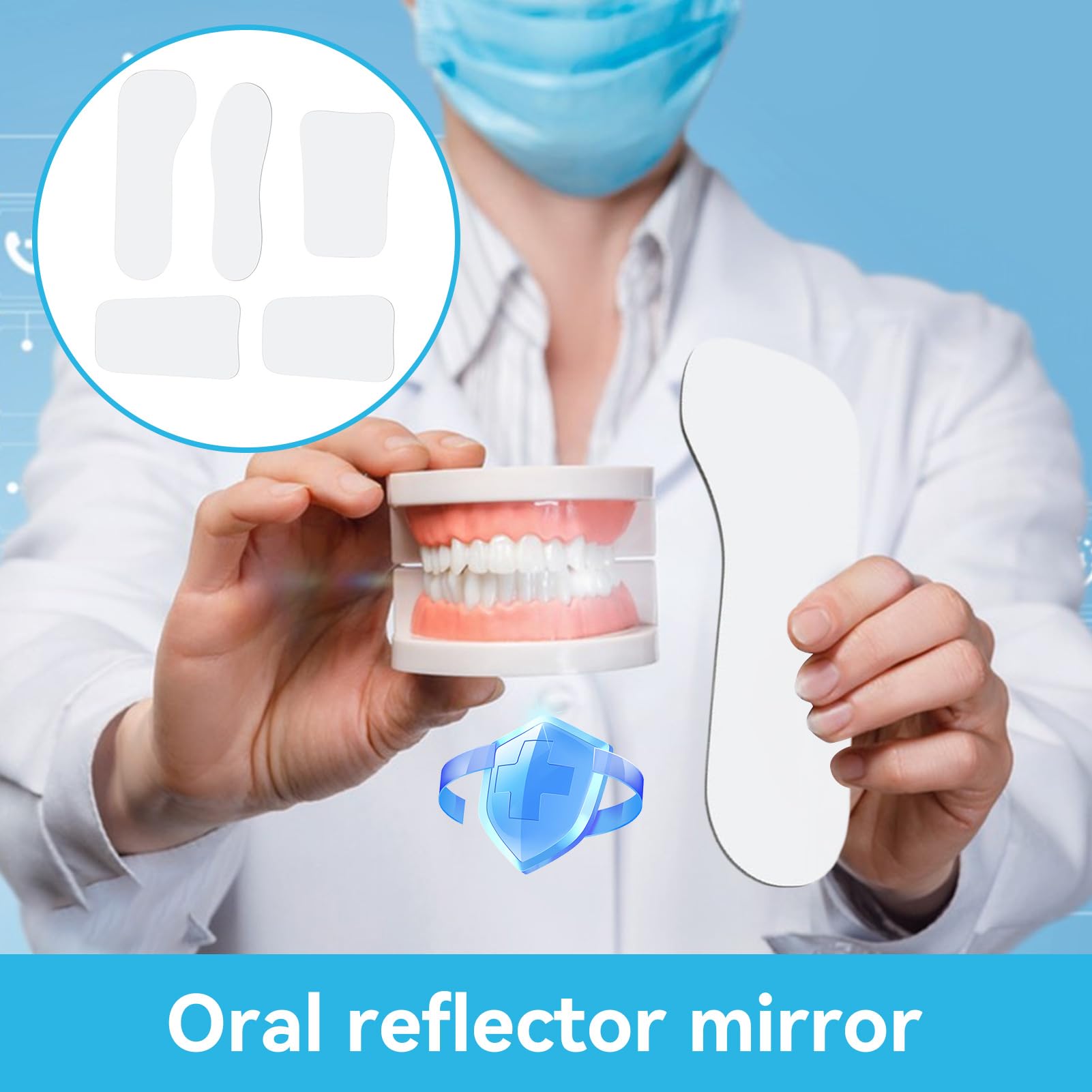 Espejos De Fotografía Dental 5 Piezas Cámara Intraoral 2 Caras Espejo Reflector Oral para Clínica