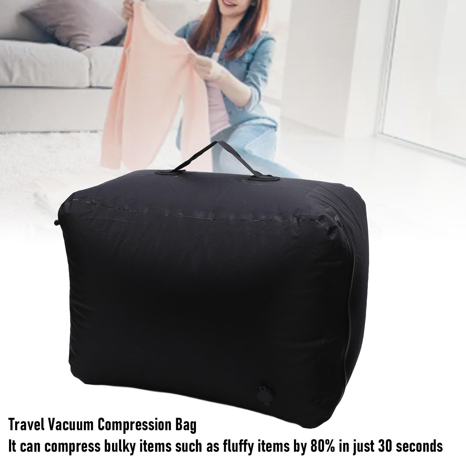 Zunate Bolsa de Vacío de Viaje Reutilizable Bolsa de Compresión Resistente Al Agua con Bomba para Viajeros que Ahorran Espacio Gimnasio Piscina Playa Nylon TPU 2 Bolsas + Accesorios (50L)