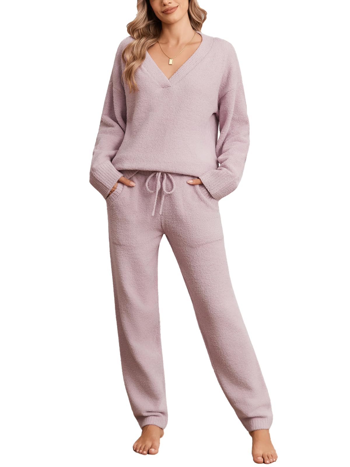 Snuggle Sac Womens Pajama Sets 2 Piece Cozy Winter Fluffy Fuzzy Pajamas
