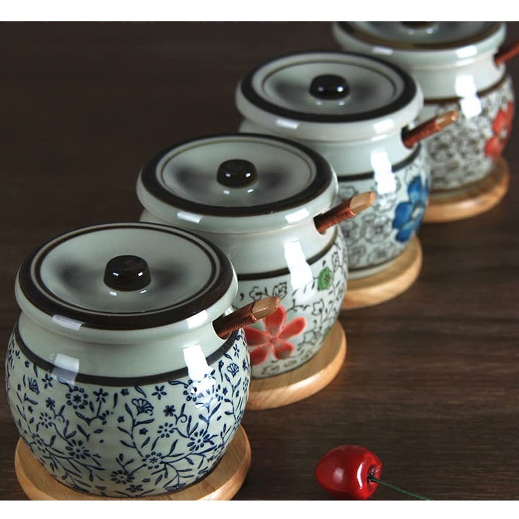 Set di contenitori per condimenti, Contenitore per condimenti in Ceramica da Cucina, Scatola per condimenti per Uso Domestico, Set di contenitori per spezie, zu,D
