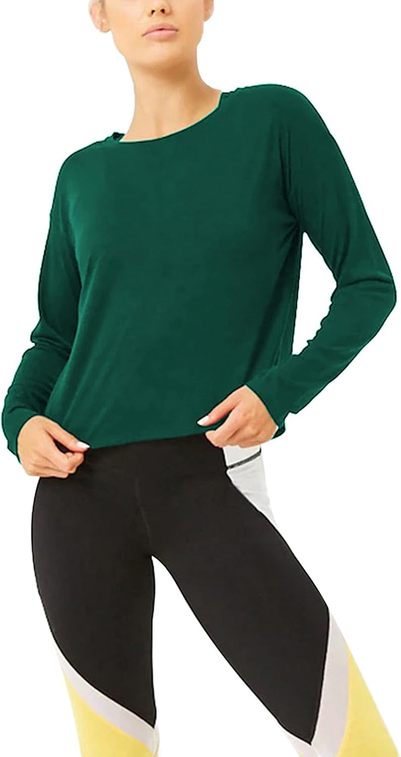 Bestisun Long Sleeve Workout Shirts Yoga Dance Tops Open Back Athletic Clothes for Women - Image 5