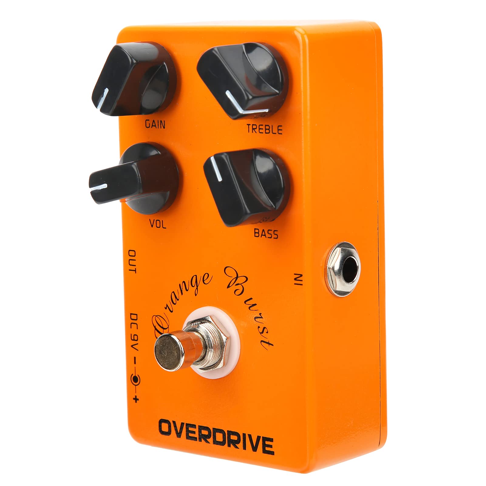 Dilwe Pedał Overdrive, 4 Pokrętła do Regulacji Głośności Tonów Wysokich, Obudowa ze Stopu Aluminium o Dużej Wytrzymałości, do Pedału Efektów Gitary Elektrycznej