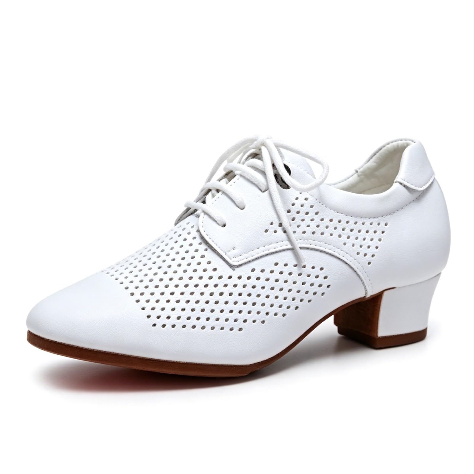 Zapatos Baile Latino Mujer Zapatos de Salsa Baile de Salón Y Tango con Cordones Transpirables para Practicar Y Bailar