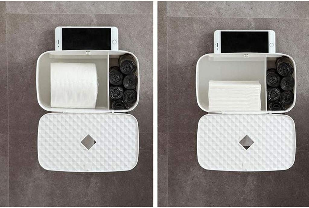 Uchwyt Papier Plastikowe Wodoodporne Pudełko Na Chusteczki Uchwyt Papier Toaletowy Łazienka Ścienny Rolkę Papieru Organizator Rack Toaletowy(A-Gray)