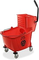 Vista 9 de Dryser Comercial prensa lateral escurridor Combo fregona cubo, 33 cuartos de galón, negro