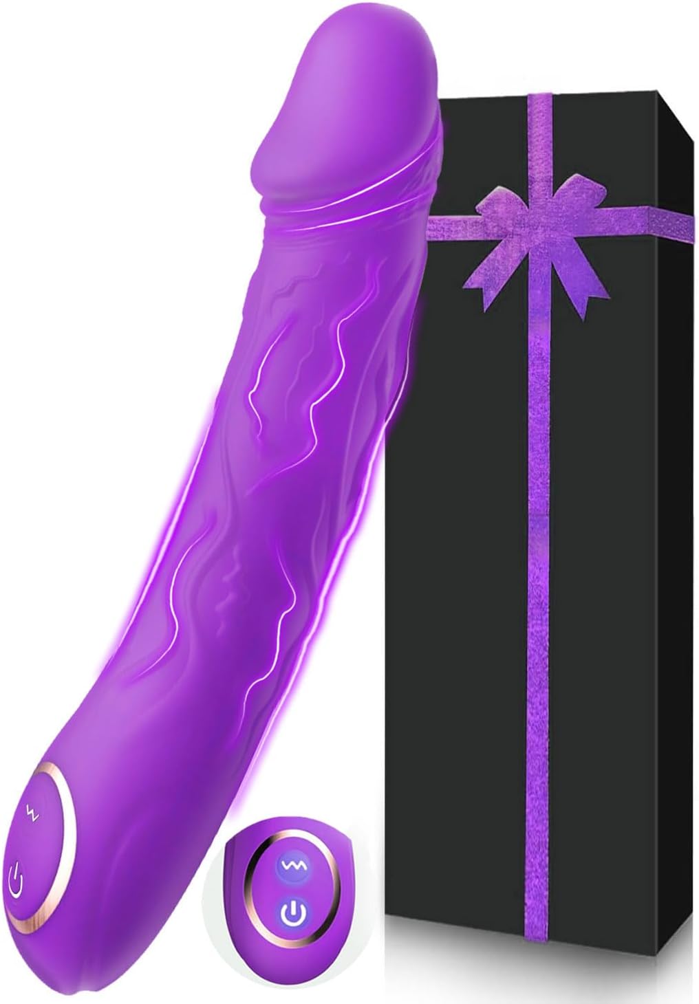 Vibrator Realistic Dildo Vibrator with 10 Powerful Vibration Modes,Vibrating Penis Women Sex Toy Clitoris Anal G Spot Vibrator Charging Cable and Storage Pouch