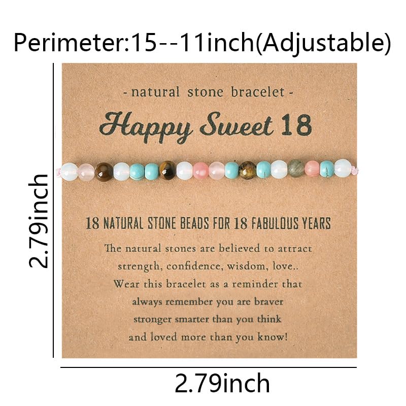 Natural Stone Bracelets for Women Birthday Gift for Girls Daughter Sister 18th Birthday Gifts for Her Niece Bday Gifts for 18 Year Old Girl Birthday Gifts for Womens Beaded Bracelet for Best Friend2