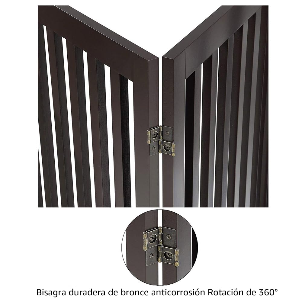 unipaws Puerta de pie para mascotas de 36 pulgadas de alto para perros y gatos, puertas altas de madera para puerta, escaleras, valla plegable para mascotas para la casa, barrera expandible para