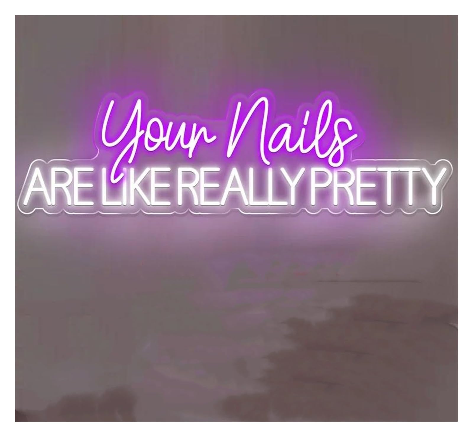 LEMST Signs Lamp Your Nails are Like Really Pretty Neon Sign Nail Spa Sign Nail Salon Neon Light Beauty Room Business Wall Decor 40x14cm(Purple)