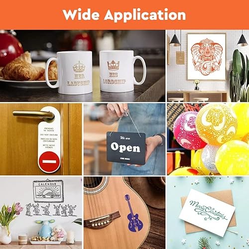 Miniatura 7 de Vinilo inteligente permanente para máquina Cricut Joy, vinilo YOFONE no requiere alfombrilla de corte, 5.5 x 120 pulgadasrollo (blanco)