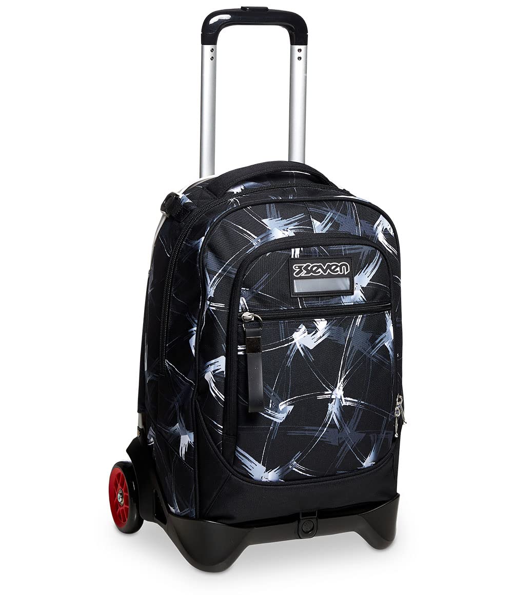 Seven Mochila con ruedas, NEW TECH SNAKY BOY Bolsa con ruedas para libros, 3 en 1, Mochila Desmontable+Trolley, para chicos&chicas Para la escuela, el deporte, el tiempo libre, Funda para portátil