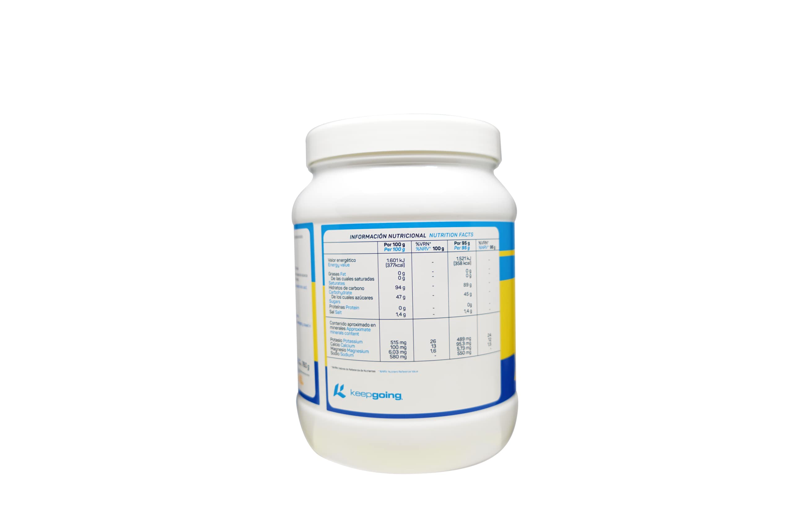 Keepgoing EnergyPro Drink Bebida Energética Premium en Polvo Sabor Neutro 760g| Triatlón Ciclismo Running Trail |Ratio 1:0,8 Maltodextrina - Fructosa