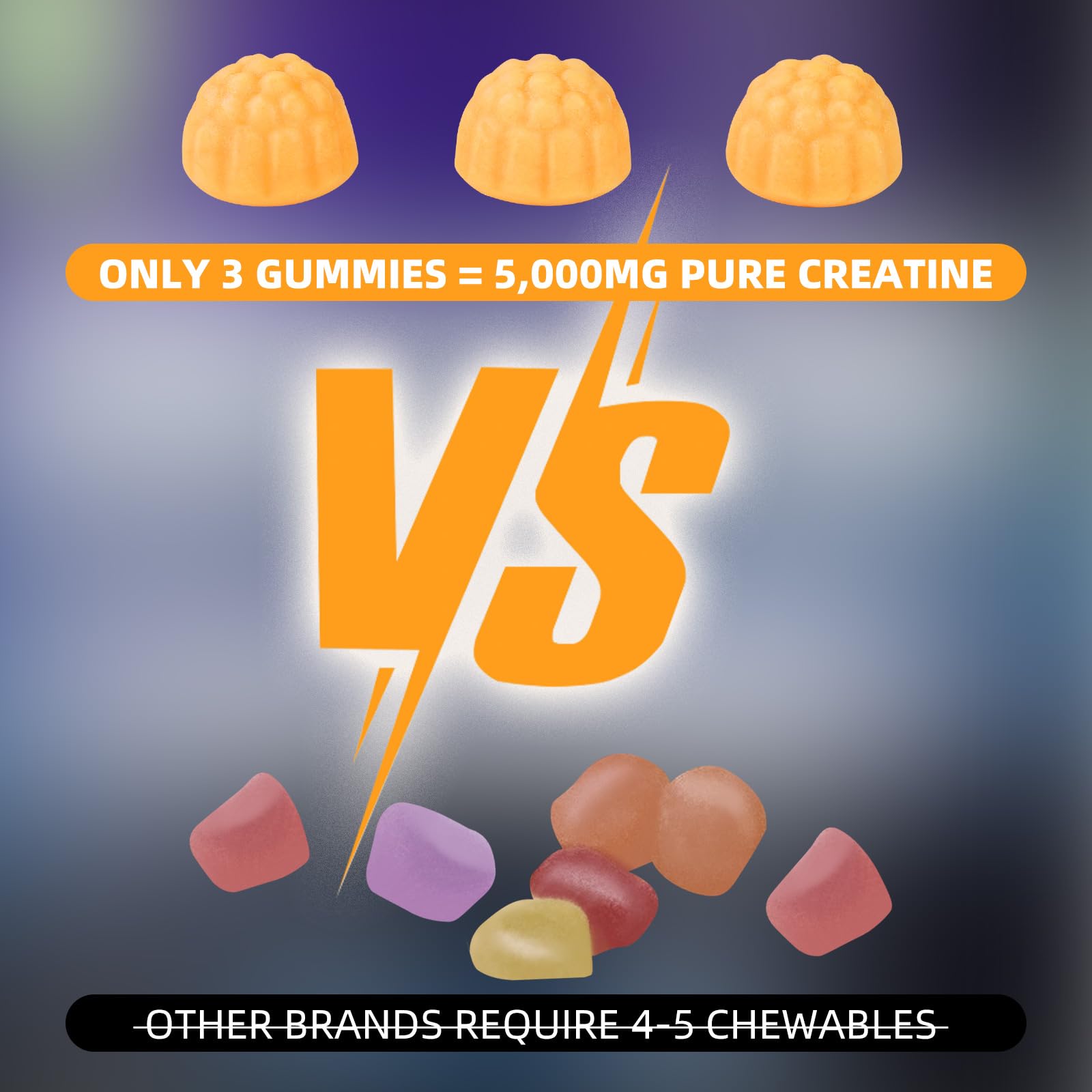 Creatine Monohydrate Gummies 5000mg for Men Women Mango 135 Count — Amazon image 2