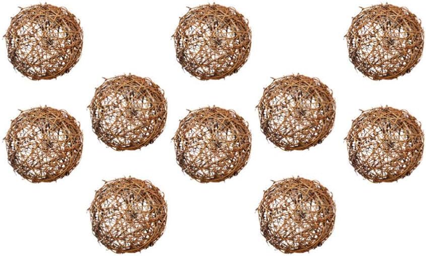Decorative Balls Set 10pcs Rattan Orbs for Christmas Home Decor Centerpiece Black White Kindergarten