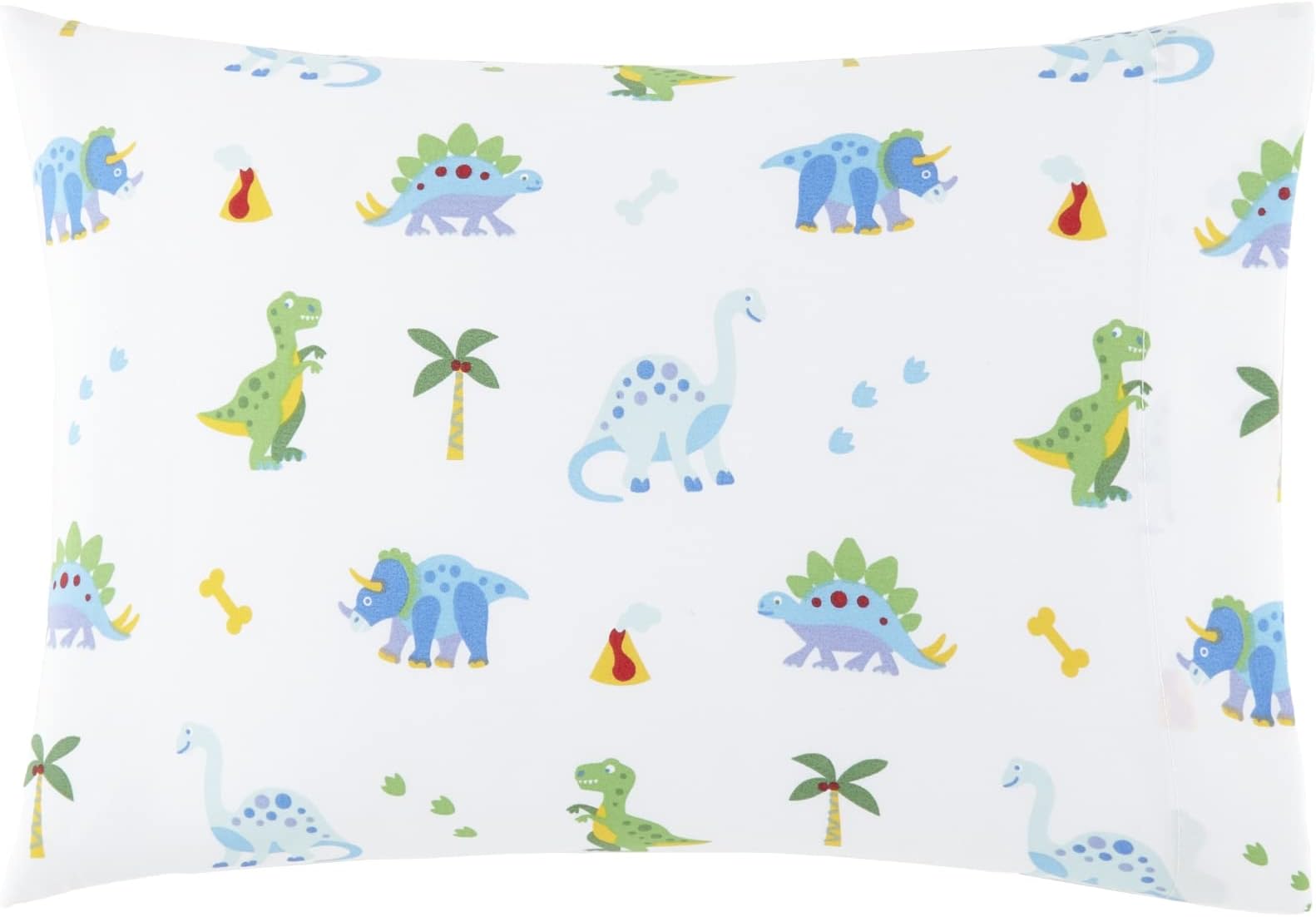 Wildkin Olive Kids Dinosaur Land 13 1/2 x 19 Hypoallergenic Toddler Pillowcase