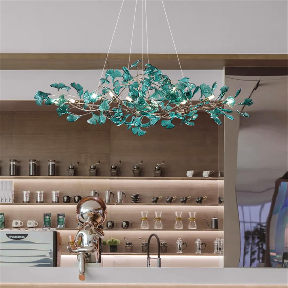 CSXSXAUO Contemporary Ceramic Living Room Chandelier LED Fashion Art Restaurant Bedroom Study Villa Hotel Cafe Bar Counter Pendent Lamp (E C L120CM)
