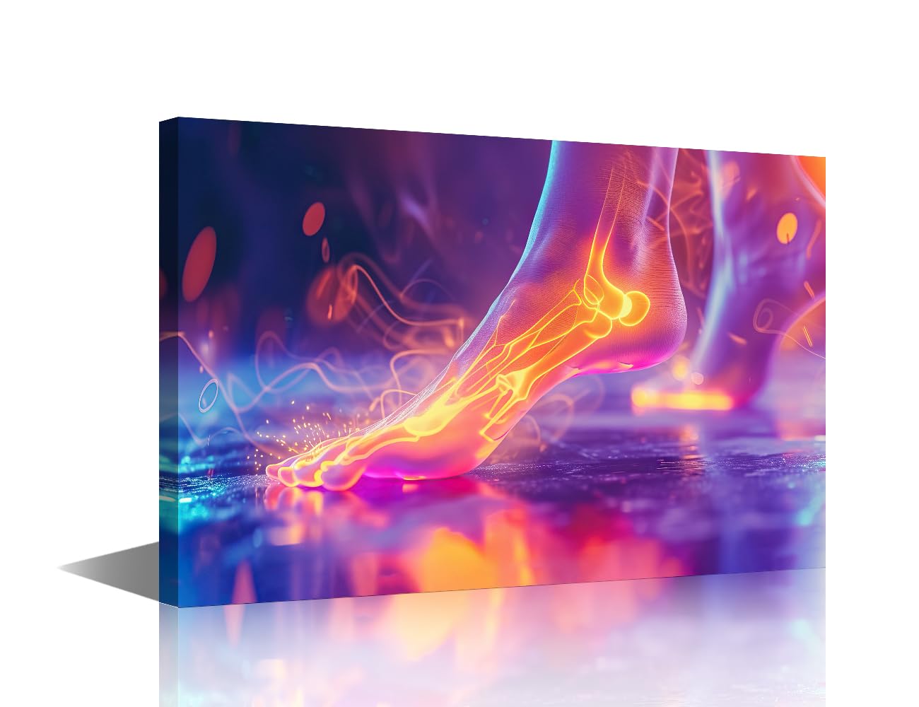 TISHIRON Wall Art for Hospital Wall Decoration Foot Pain Wall Painting Person Massaging Foot Pictures for Doctor's Office X-ray Room Decor 1 Panel Framed Ready to Hang Posters and Prints 12" Wx 18" H