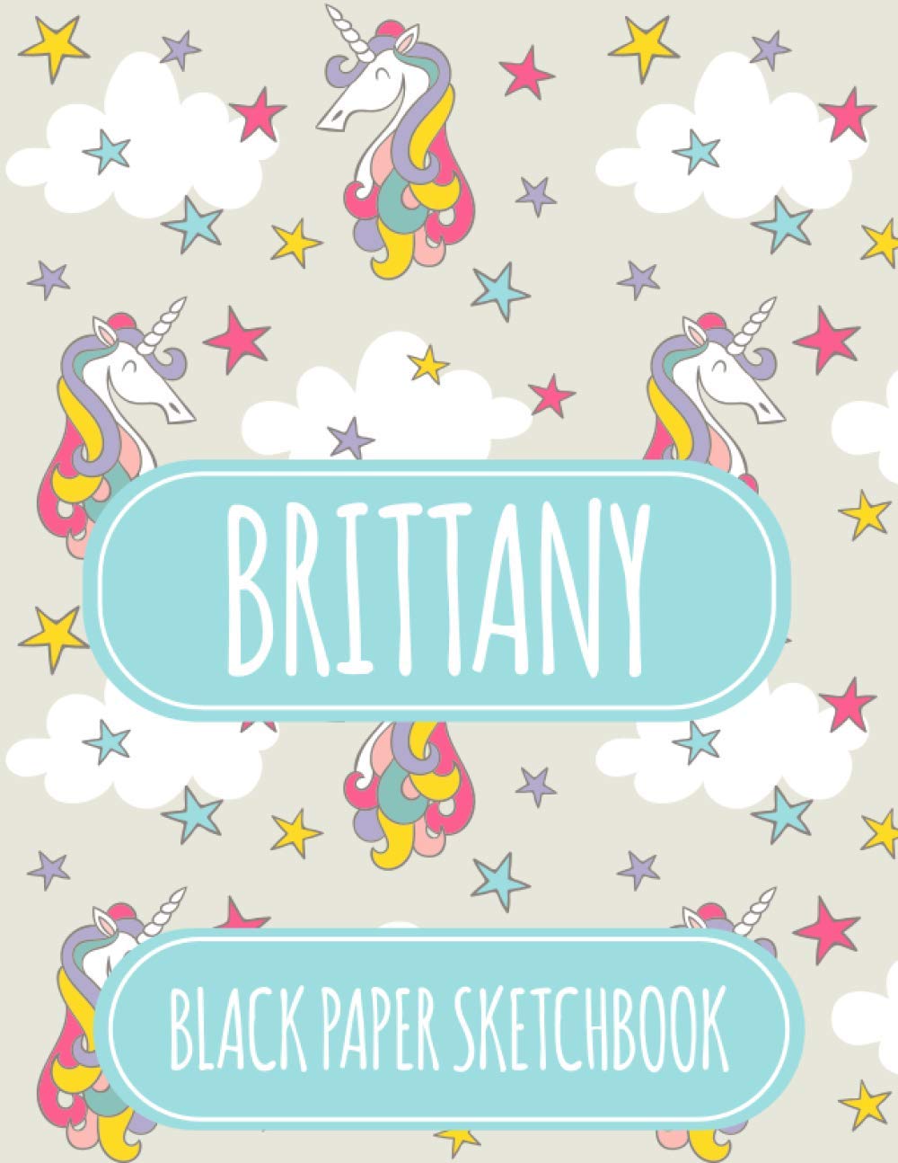 unicorn Brittany Black Paper Sketchbook: black Paper journal Gift, 100 Pages, 8.5x11, Soft Cover, Matte Finish unicorn Black Paper Journal Notebook ... Birthday black paper sketch book for Girls