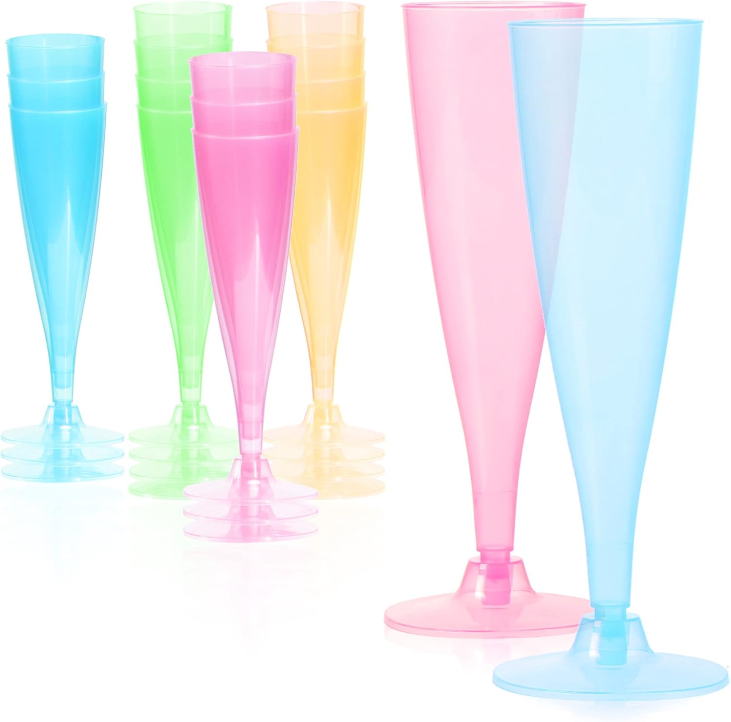 COM-FOUR® 16x Copas de champán reutilizables - Copas de champán de plástico para fiestas, campamentos y para llevar