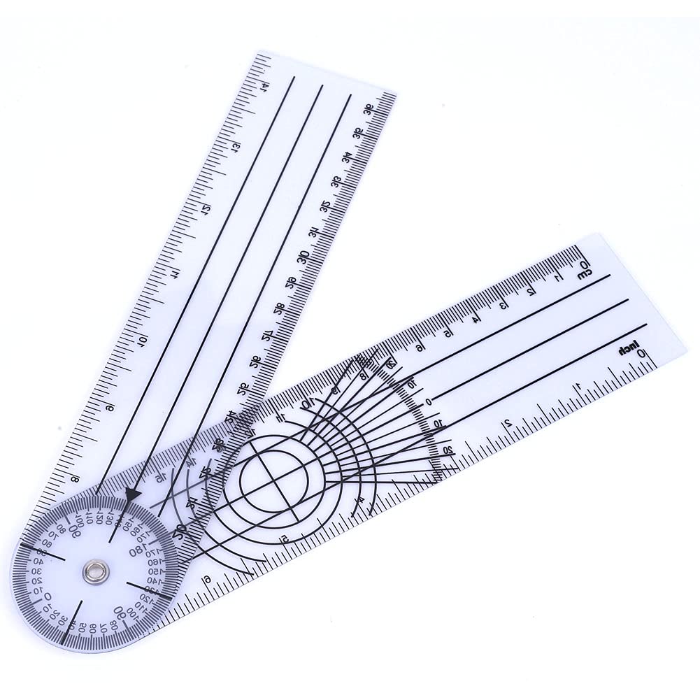Juego De 6 Goniómetros Y Transportadores - 8 Y 6 Pulgadas, 180/360°, Para Fisioterapia Y Medición Corporal