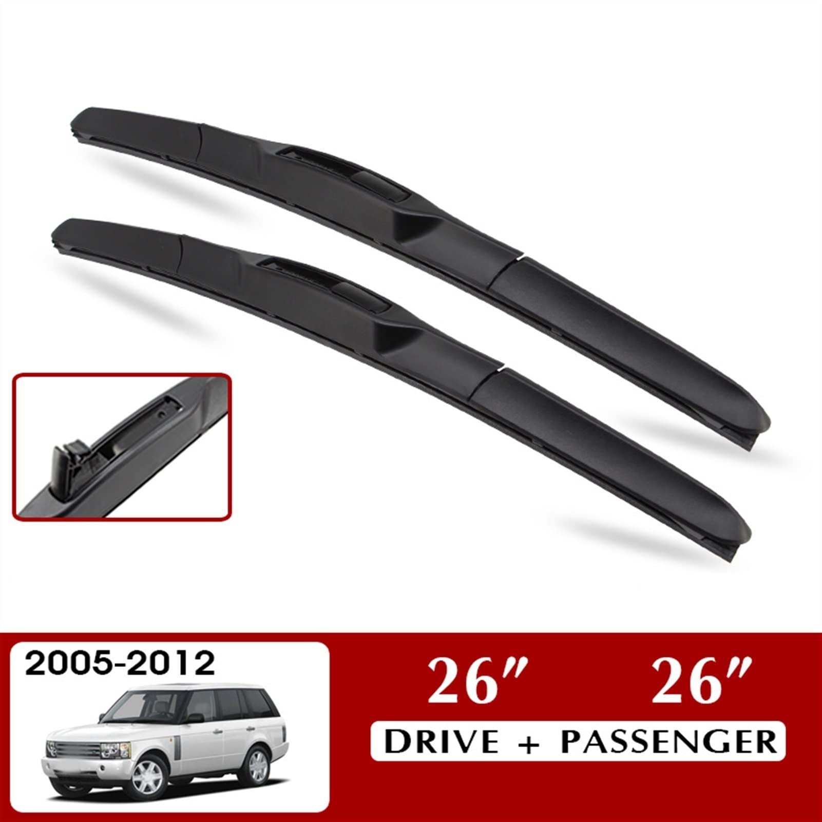 Auto Tergicristallo Per Land Rover Per Range Rover L322 2005-2012 Parabrezza Parabrezza Finestrini Anteriori Accessori 26 "+ 26" LHD RHD Tergicristallo Spazzola Del Tergicristallo Dell'automobile (Co
