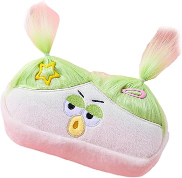 Cartoon Ugly Doll Pen Bag Big Capacity Pencil Case, Plush Stationeries Bag Pen Case Zippered Pen Bag for Student Kid