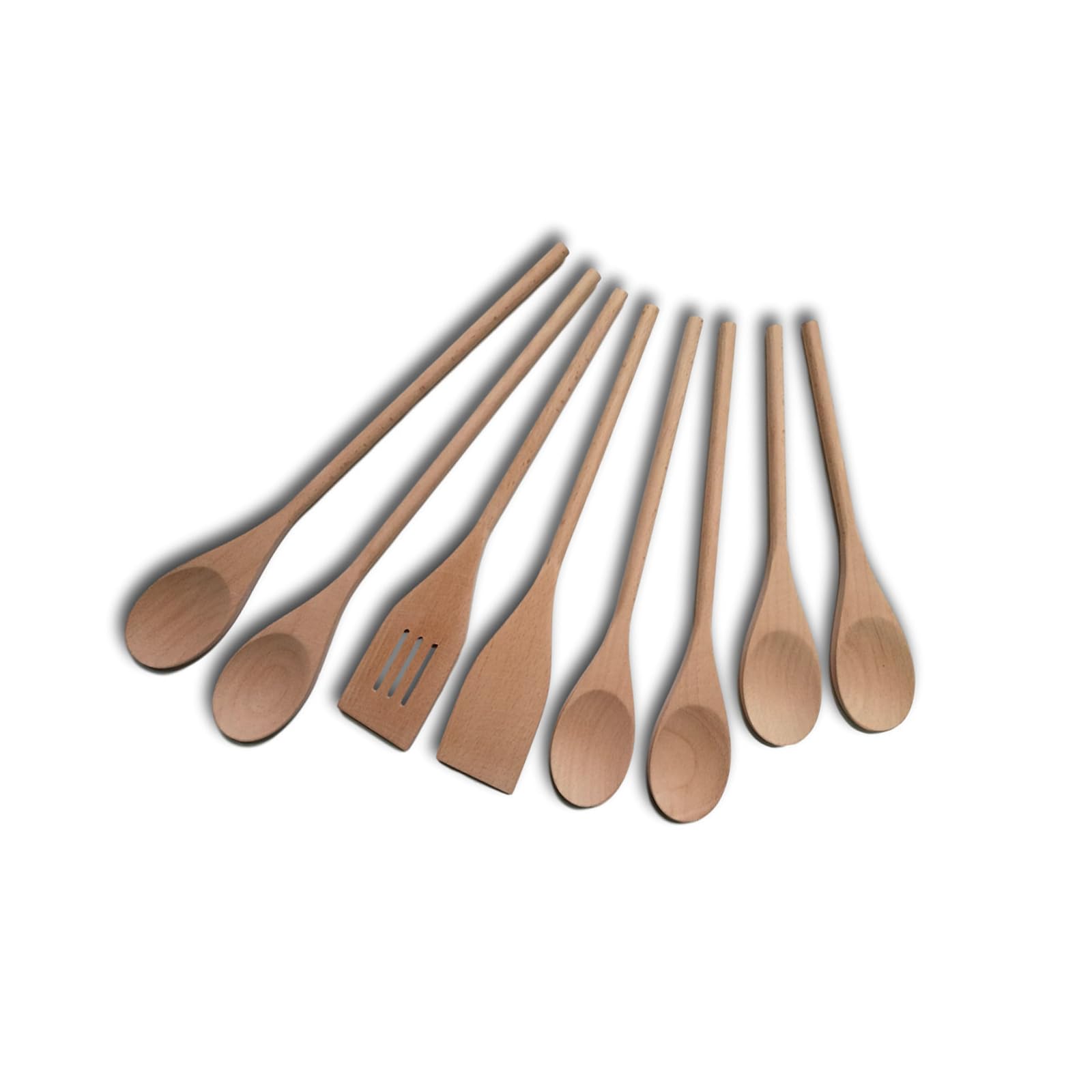 Cucharas de madera duraderas y ecológicas, set de 8 utensilios para cocina antiadherente