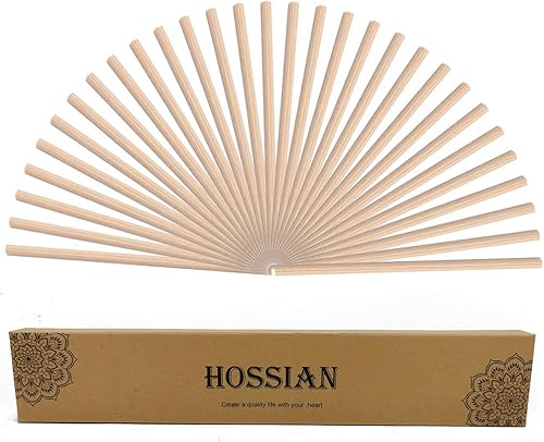HOSSIAN 50 varillas difusoras de varillas Varillas de madera de ratán Varillas difusoras de aroma de aceite esencial Spa-aromaterapia (9.8 in)