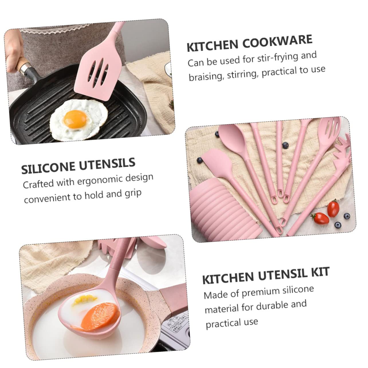 ABOOFAN Spatules Silicone Cuisine Ustensiles Silicone Ustensiles Cuisine Avec Seau