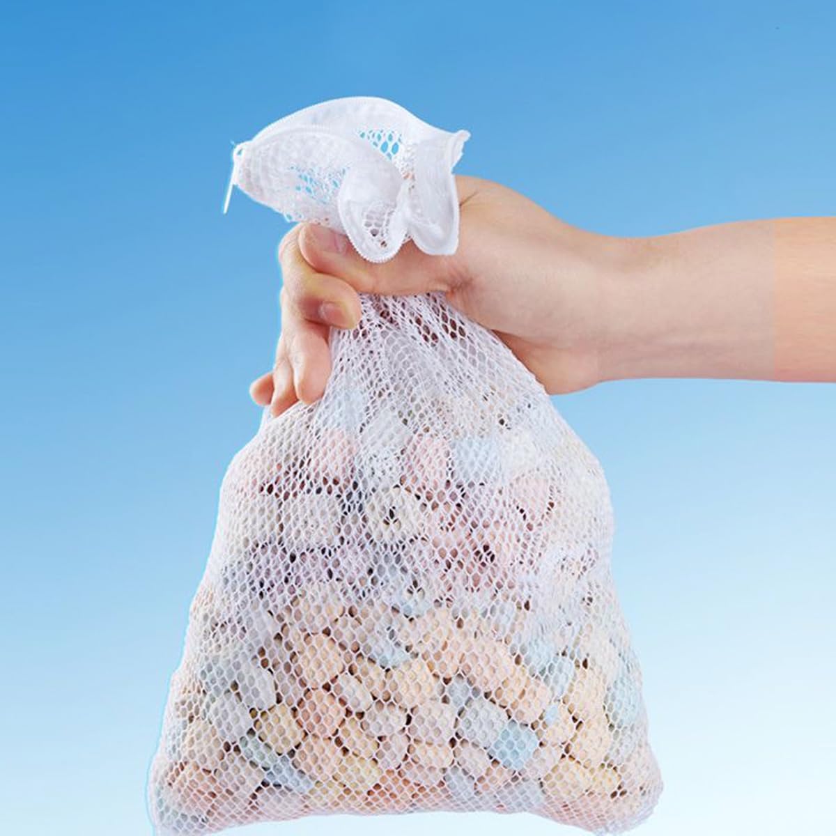 Ainvhh 24 PCS Aquarium Media Bags Reusable Filter Bag Mesh Aquarium Filter Media Bag with Plastic Zipper for Activated Carbon Filter Stones Ceramic Rings for Aquarium Pond Filters - Image 4