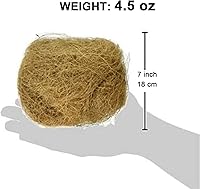 Vista 2 de Fibra de coco, 4.5 oz. Ropa de cama cómoda para pájaros y animales pequeños, material nido para construcción de nidos, escondites, plantas