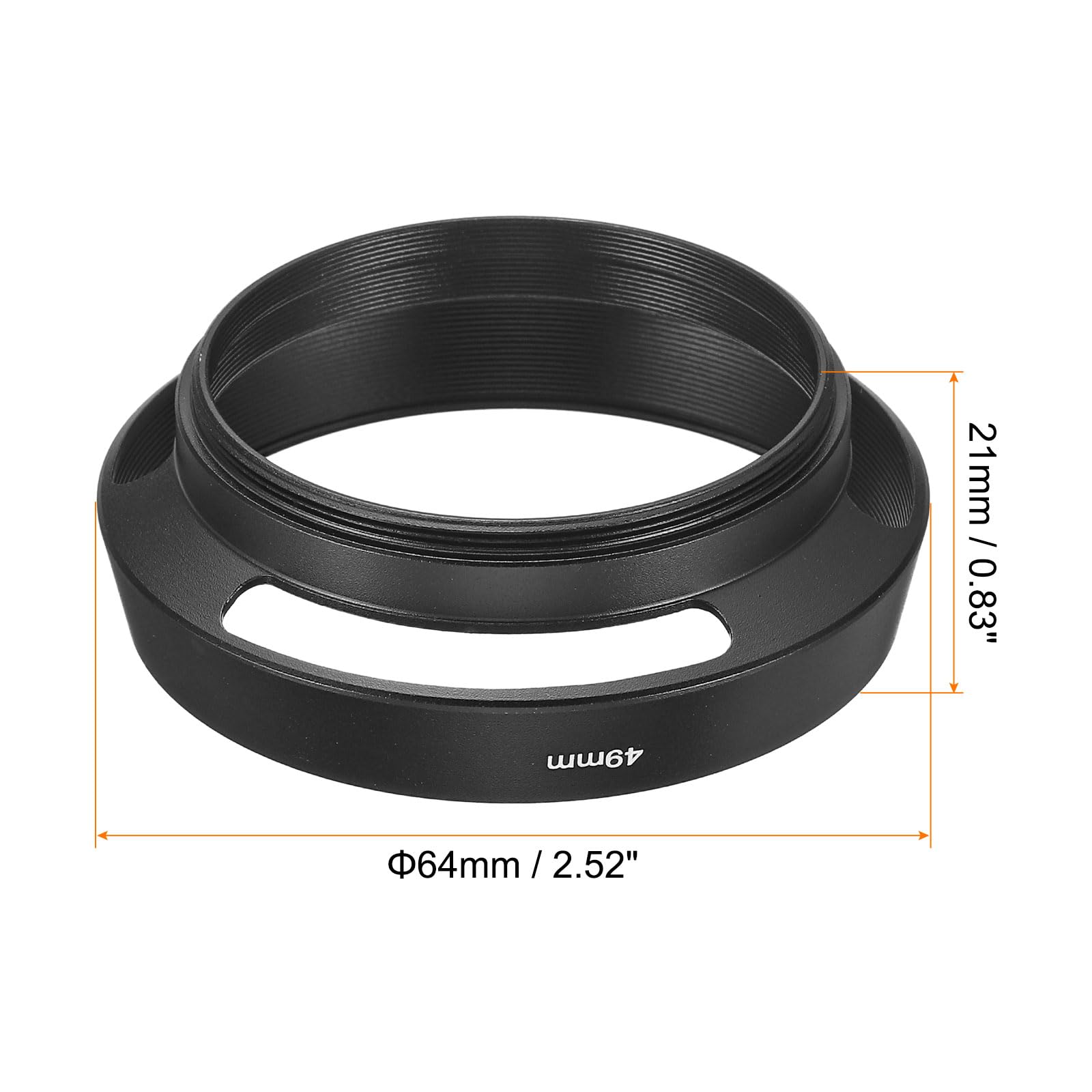 PATIKIL 49mm Obiettivo Cappuccio, Standard Vento Opaco Superficie Antiriflesso Interno Cappuccio con Pulizia Panno per Fotocamera Obiettivo, Nero