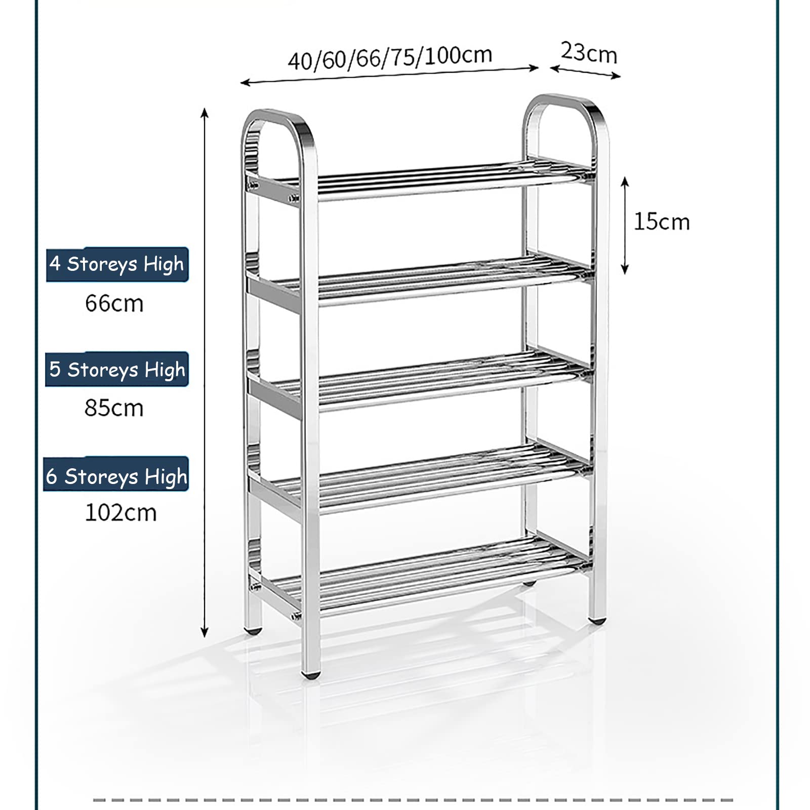 Scarpiera multistrato in acciaio, sottile, portatile, per soggiorno, camera da letto, corridoio, cucina, giardino e balcone