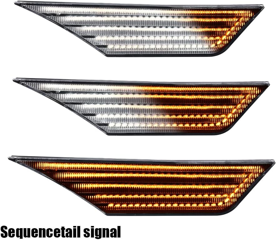 ALLGOOD LED Side Marker Lights, Compatible with Honda Civic 2016-2021, LED Switchback Signal Lamp Side Marker Lamps, Clear Lens