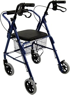 Karman Healthcare R-4100N-BL Aluminum Junior Rollator with Low Seat, Blue, 6
