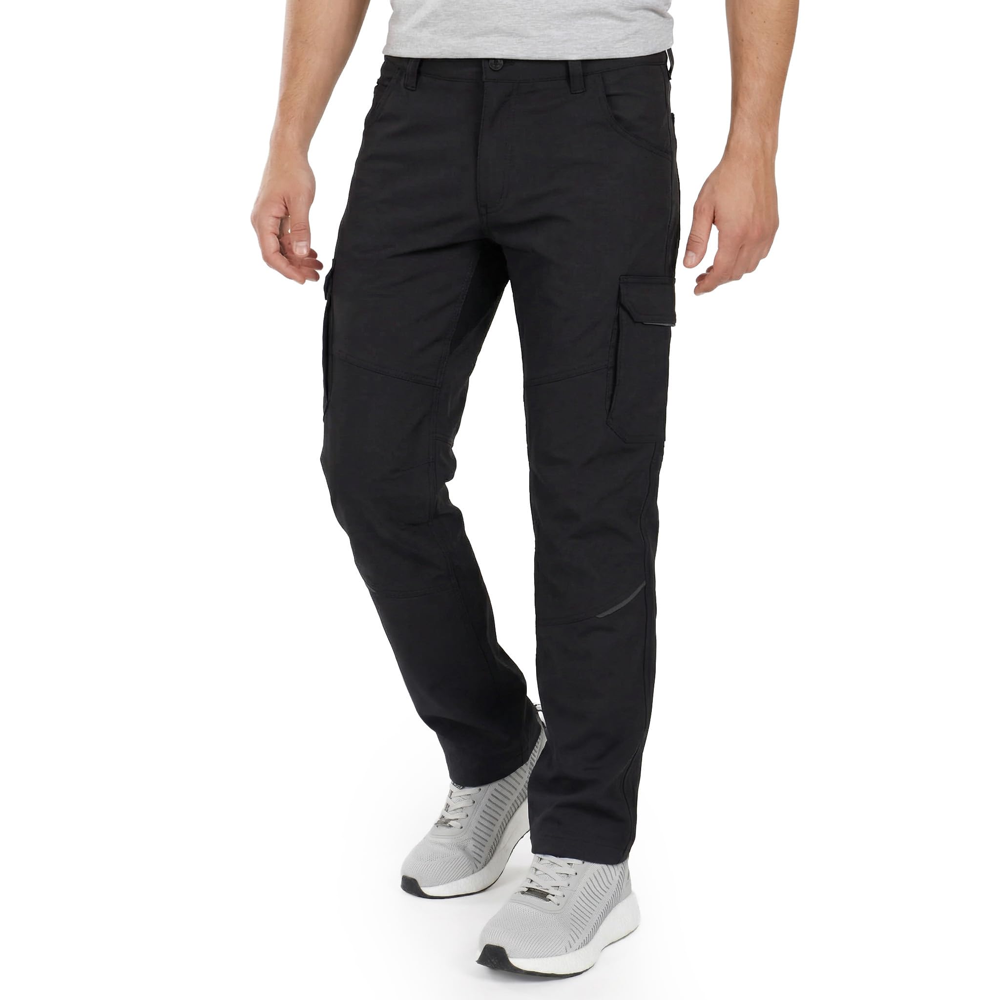 Stenso Primo Mechanische Stretchhose Für Herren - Arbeitshosen Männer Cargohose Herren Mit Elastischem Bund, T400 Stretchgewebe, Reißverschluss, Knopfverschluss, Mehreren Taschen, Schwarz