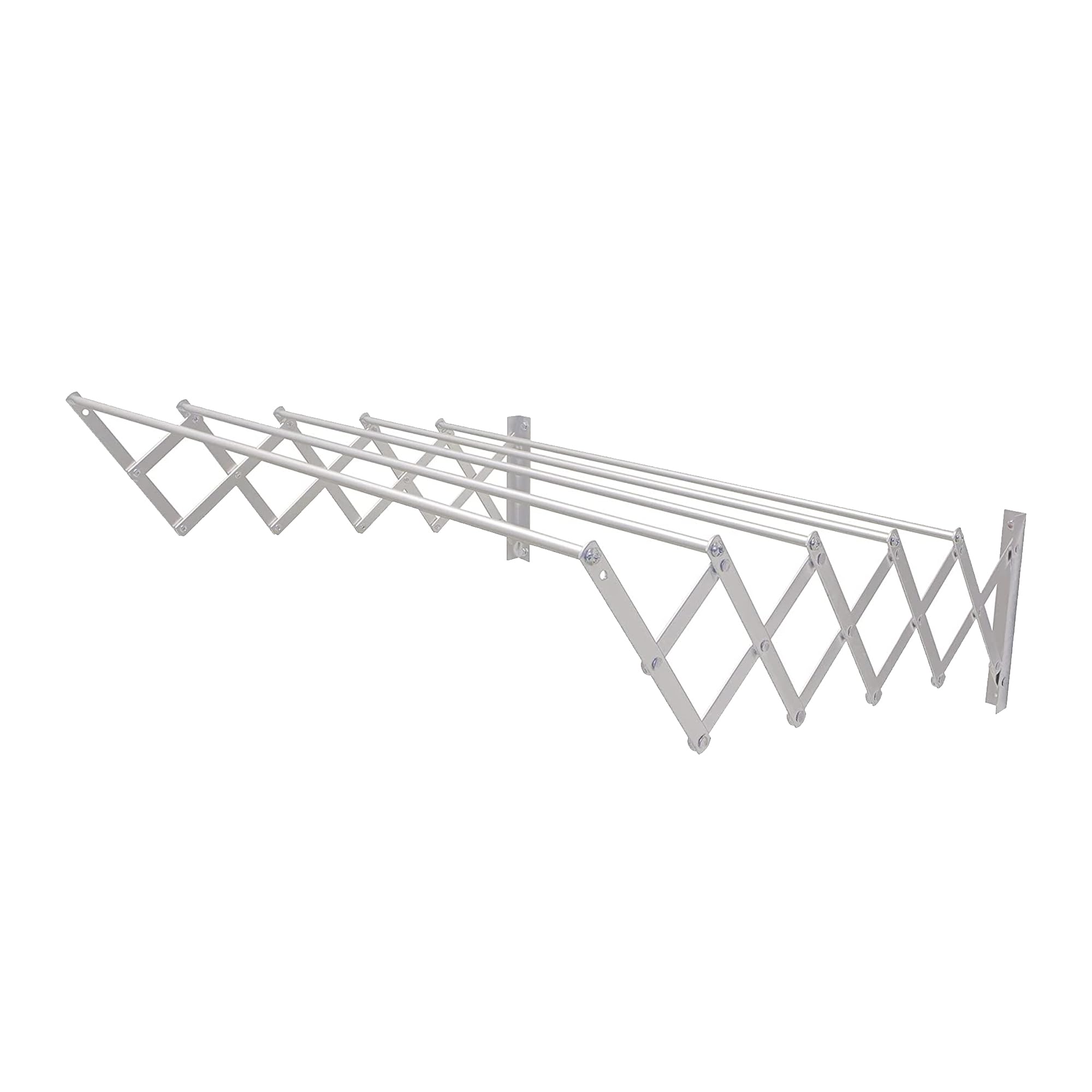 Amig - Ausziehbarer Wandwäscheständer | Hergestellt aus hochfestem Aluminium | Edelstahlfarbene Oberfläche | Maße: 80x14x3cm | Faltbarer Wäscheständer | Außenwäscheständer