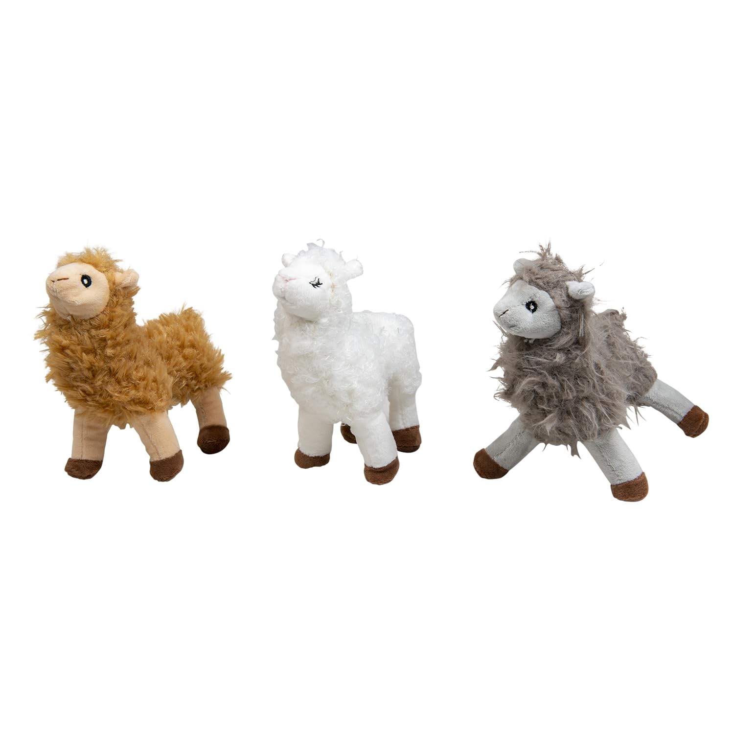 JACK AND VANILLA, Soft Velvet Toy for Dogs and Cats, Alpaca Design, Durable and Machine Washable, Stimulates Senses, Exceptional Comfort, 18 cm, Soft Colour