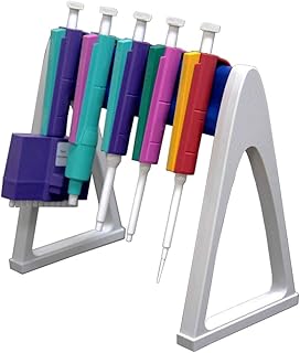 LINKTOR Lab Linear Pipettor Stand Rack, Hold Up 6 Micropipettes, Premium Engineering Plastic Polymer, Excellent Chemical Reagent Corrosion Resistance