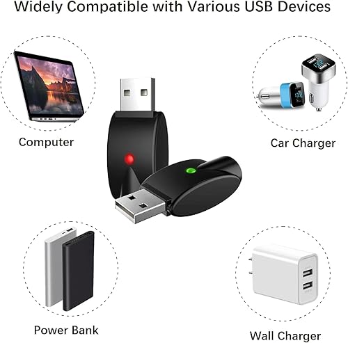 Miniatura 5 de Cable cargador de rosca USB inteligente con indicador LED, 3 unids protección de sobrecarga inteligente adaptador USB para cargador inalámbrico de