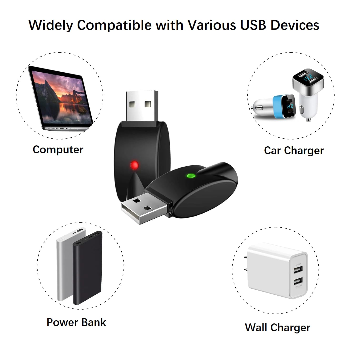 Inteligentny kabel USB do ładowania z wyświetlaczem LED, 3 x inteligentny adapter USB do ochrony przed przeładowaniem